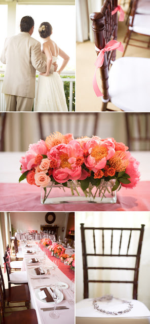 Accent Decor, Inc Products used in modern pink and orange wedding design